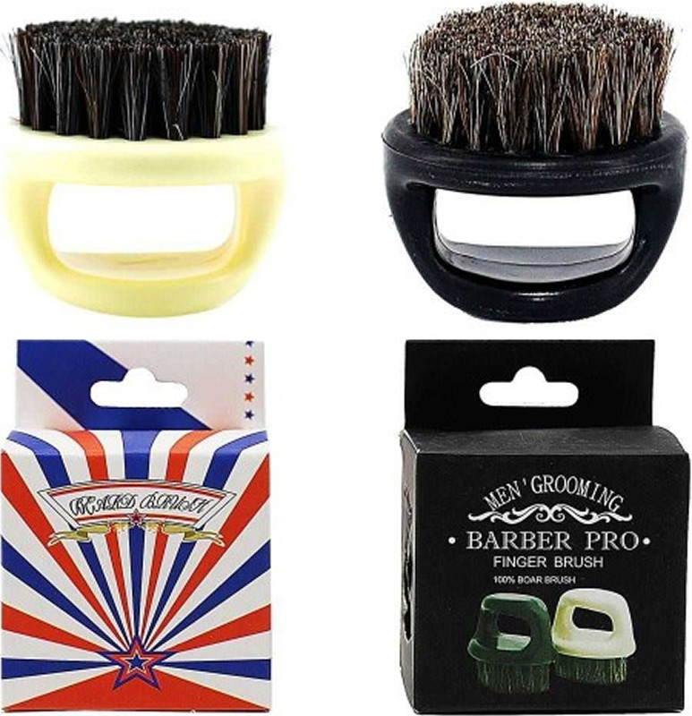 Щітка Barber кругла для бороди з ручкою чорна/біла Щ21572 YRE Фото 2