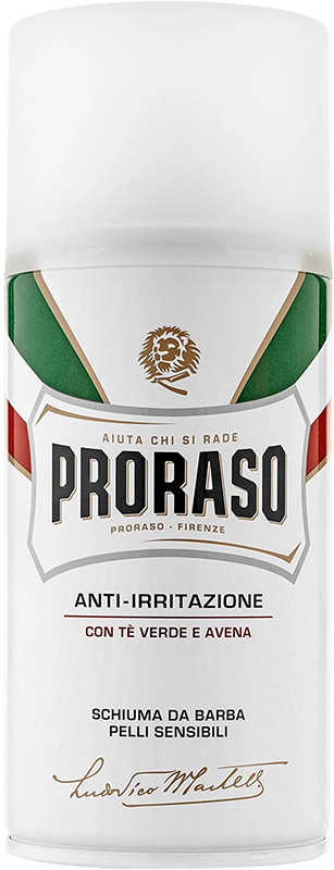Піна для гоління для чутливої шкіри Green Tea & Oatmeal Proraso, 300 мл