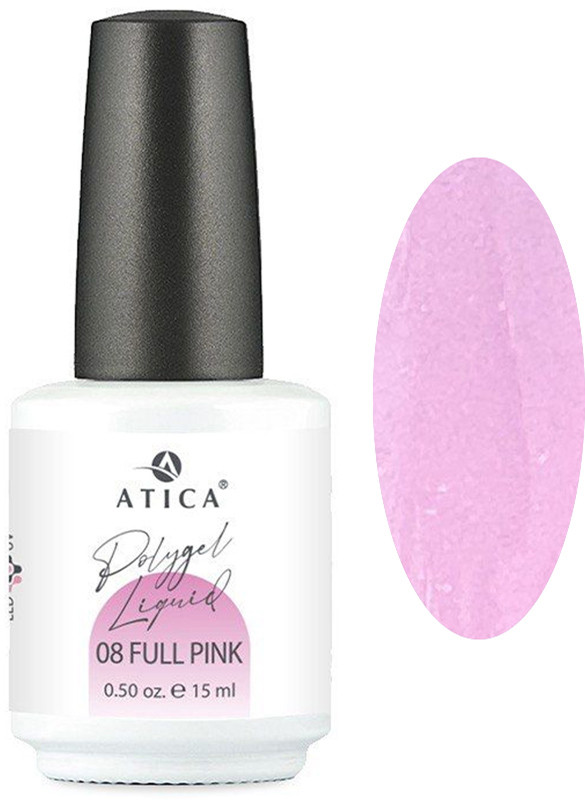 Рідкий полігель Polygel Liquid №08 Full Pink Atica, 15 мл