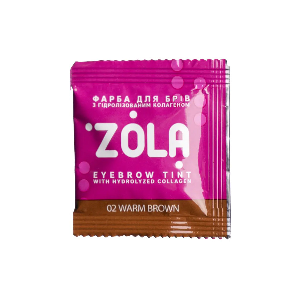 NEW Фарба для брів у саші з окислювачем 02 Warm Brown Zola, 2х5 мл