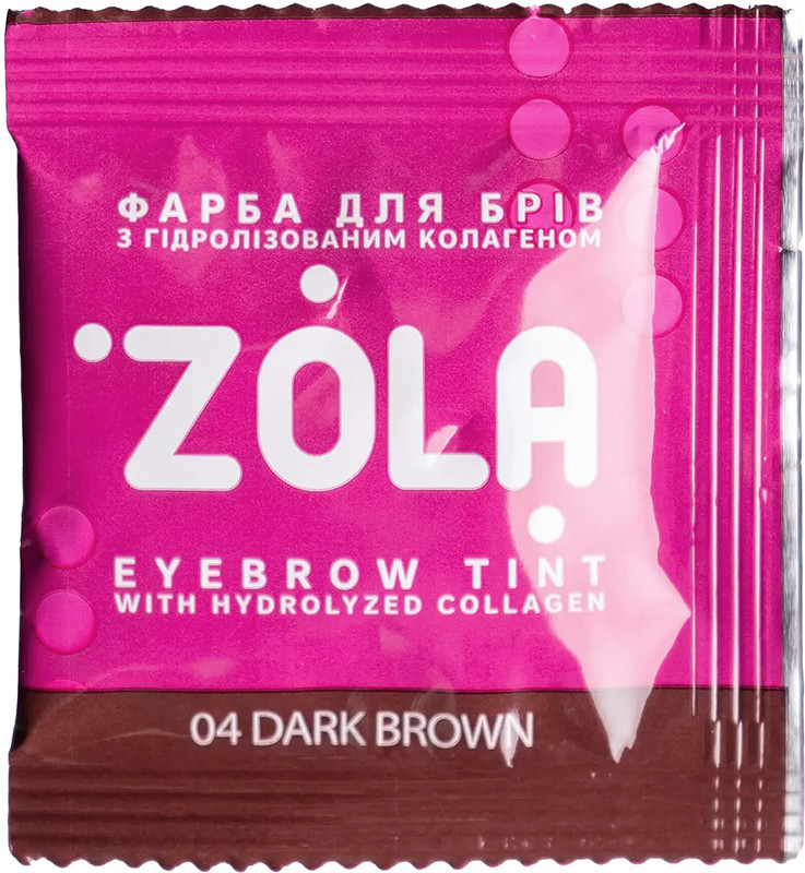 Фарба для брів у саше з окислювачем 04 Dark Brown Zola, 2х5 мл