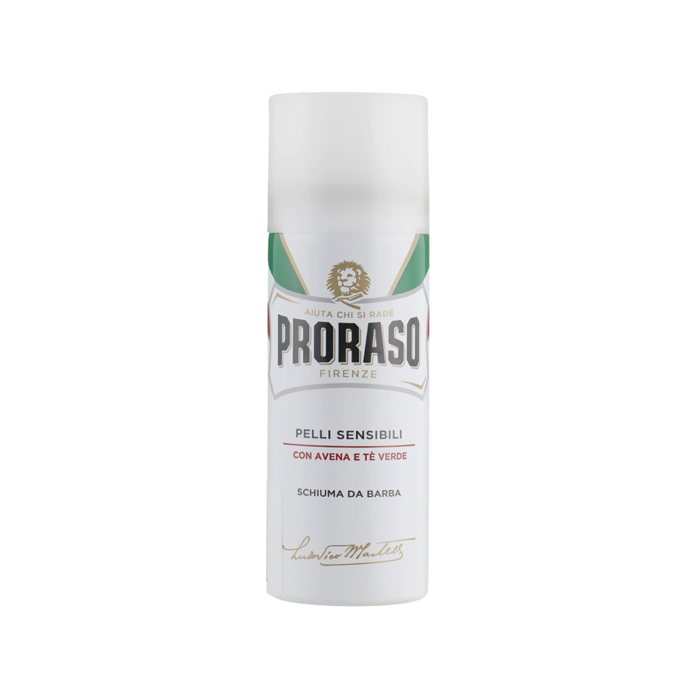 Піна для гоління Shaving Foam Sensitive Green Tea Proraso, 50 мл