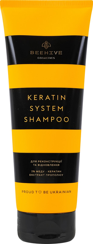 Шампунь для реконструкции и восстановления волос Keratin System Beehive Cosmetics, 250 мл