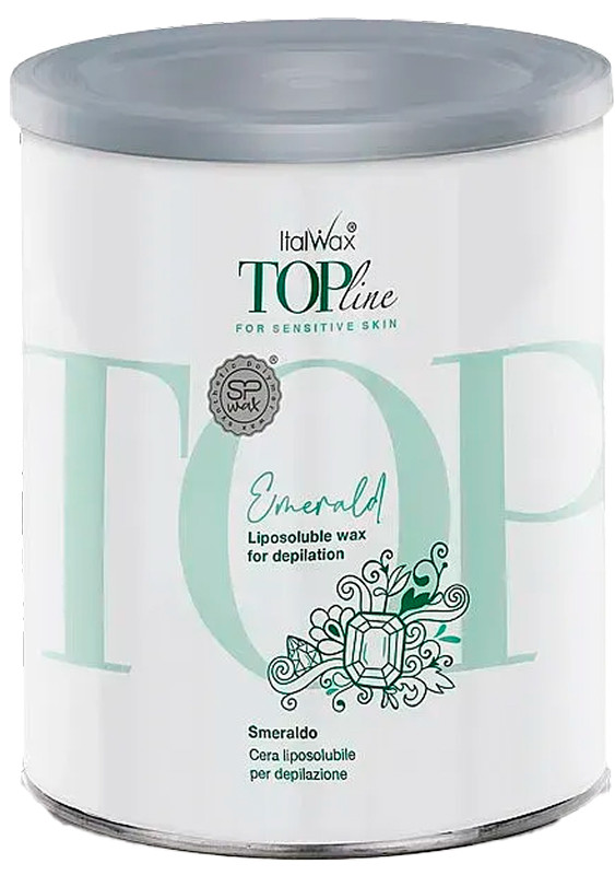 Віск для депіляції в банку Ізумруд TOPline ItalWax, 800 мл