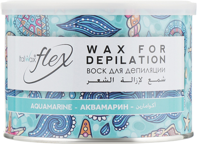 Воск для депиляции в банке теплый Аквамарин Flex ItalWax, 400 мл