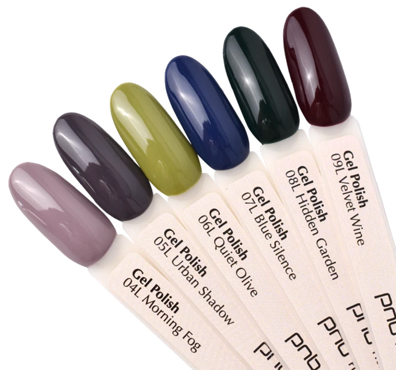 Палітра гель-лаків на тіпсах Gel Polish City Harmony 04L-09L PNB