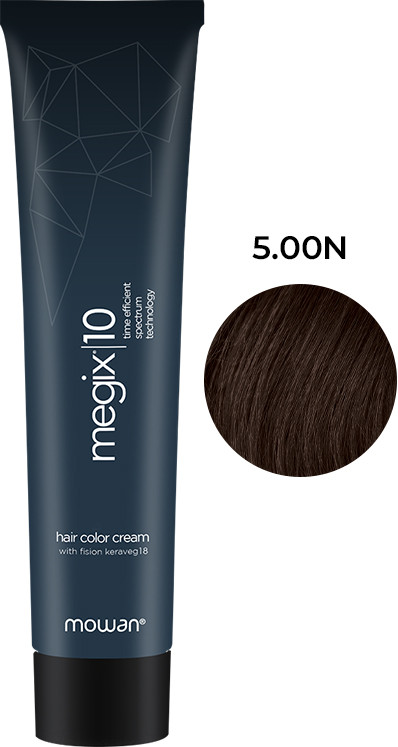 Краска для волос 5.00N интенсивный нейтральный светло-коричневый Megix10 Mowan, 100 мл