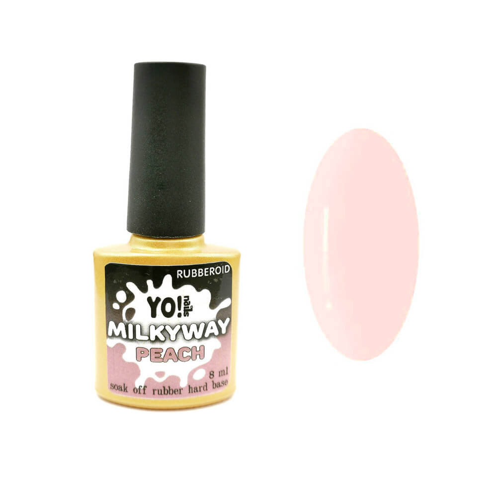 RubberOid Milkyway PEACH Soak Off Hard Base, 8 мл ТМ Yo! Nails 