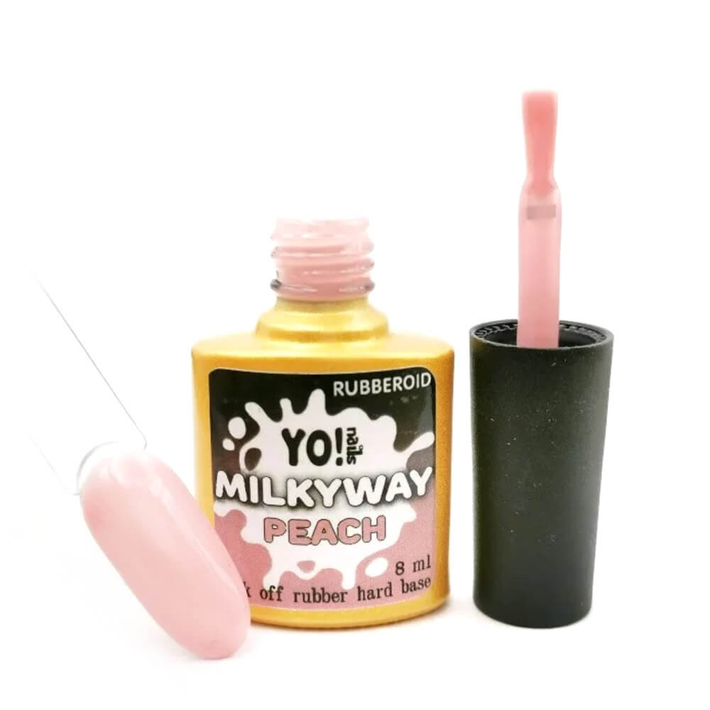 RubberOid Milkyway PEACH Soak Off Hard Base, 8 мл ТМ Yo! Nails  Фото 2 