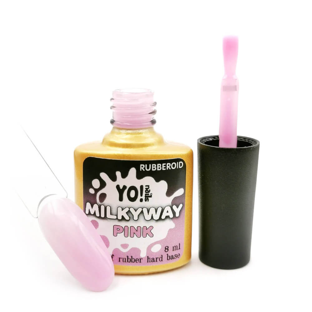 RubberOid Milkyway PINK Soak Off Hard Base, 8 мл ТМ Yo! Nails  Фото 2 