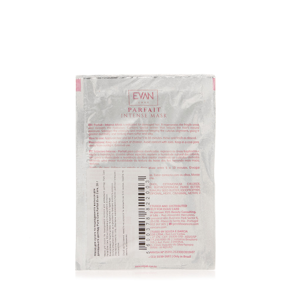 Маска для сухого та пошкодженого волосся для домашнього догляду Pure Care Parfait Evan Care, 20 мл  Фото 2 