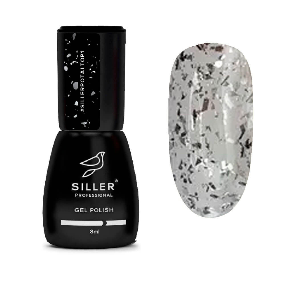 Топ для гель-лаку з поталлю Top Siller Potal №01, 8 мл