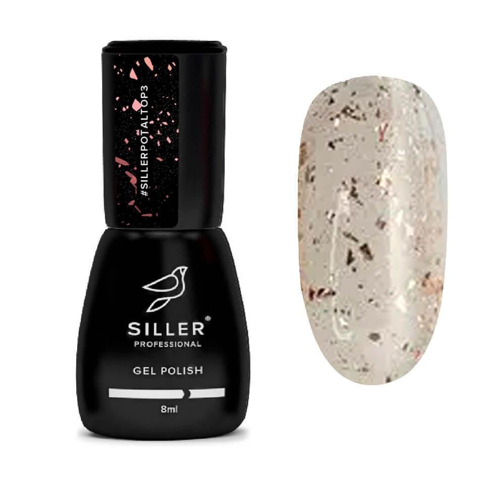 Топ для гель-лаку з поталлю Top Siller Potal №03, 8 мл