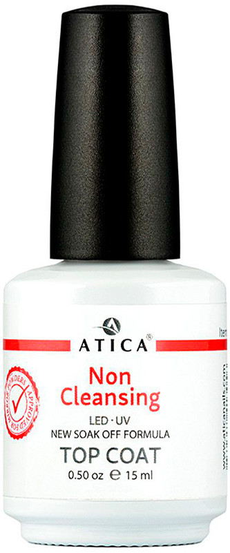 Финишное покрытие без липкого слоя Top Gel Soak off Atica, 15мл