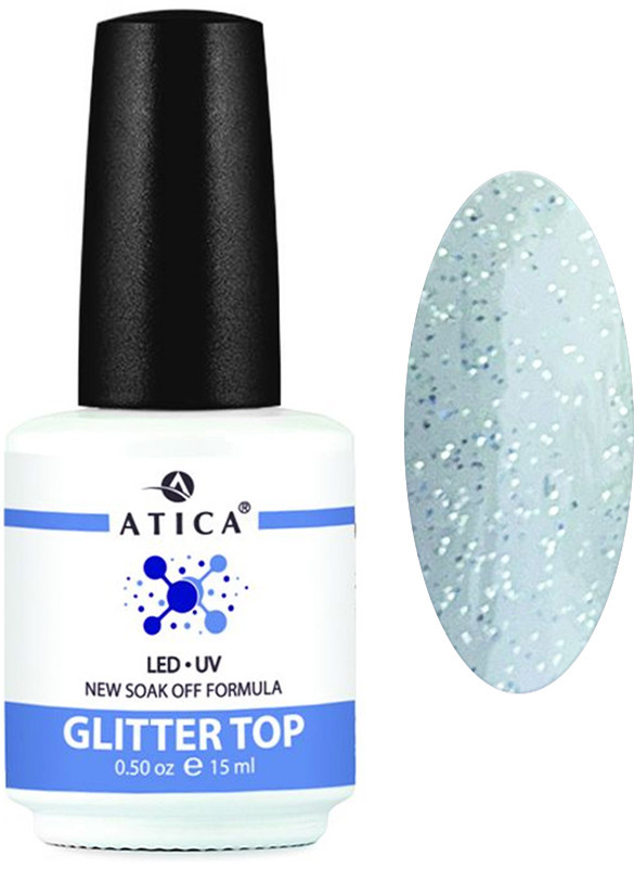 Финишное покрытие Glitter Top Atica, 15 мл