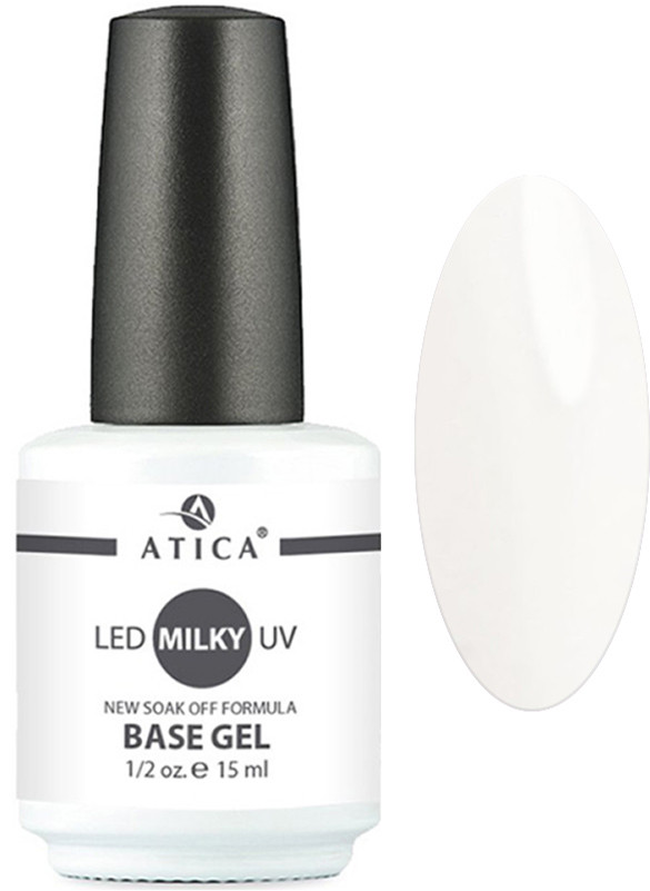 База камуфлирующая Base Gel Milky Soak-Off Atica, 15 мл