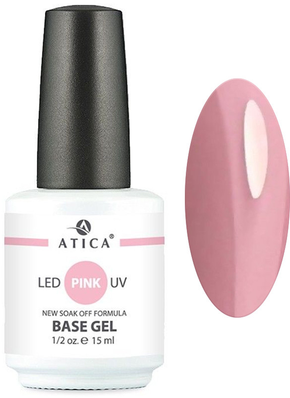 База камуфлююча Base Gel Pink Soak-Off Atica, 15 мл