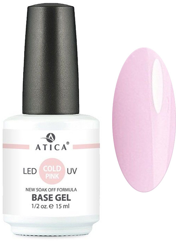 Камуфлююча база Base Gel Сold pink Soak-Off Atica, 15 мл