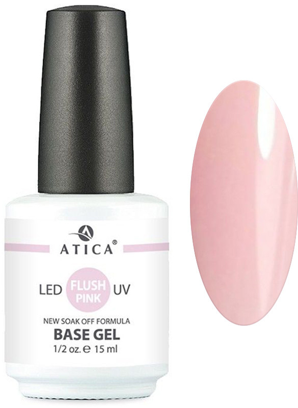 Камуфлююча база Base Gel Flush pink Soak-Off Atica, 15 мл