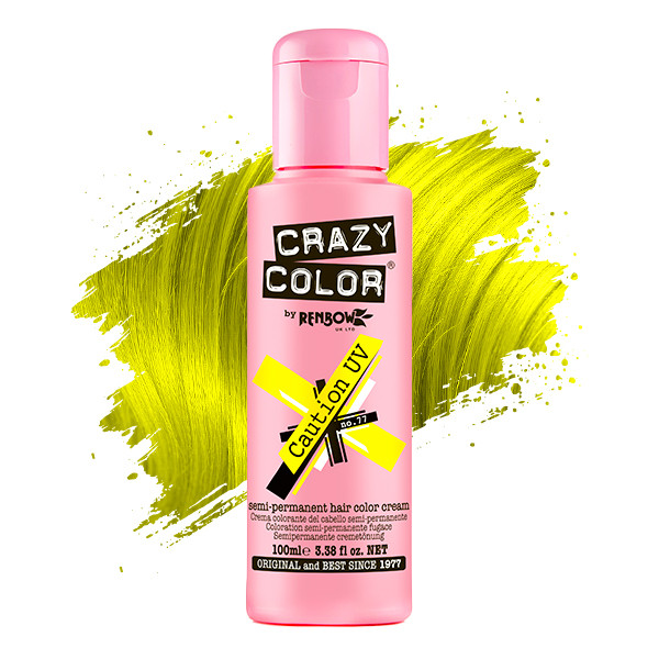 Тінт-фарба для волосся №77 неоновий жовтий Crazy Color, 100 мл