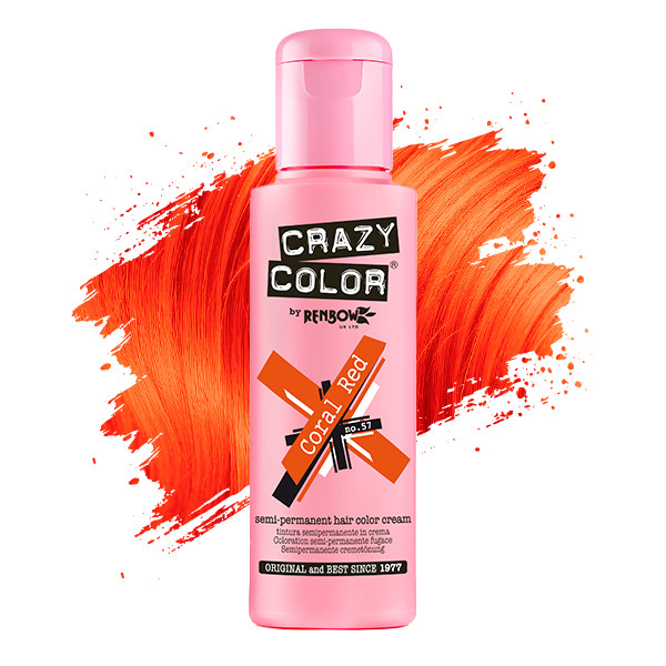 Тінт-фарба для волосся №57 кораловий червоний Crazy Color, 100 мл