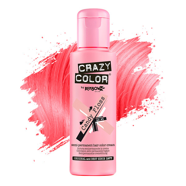 Тінт-фарба для волосся №65 рожевий цукрова вата Crazy Color, 100 мл