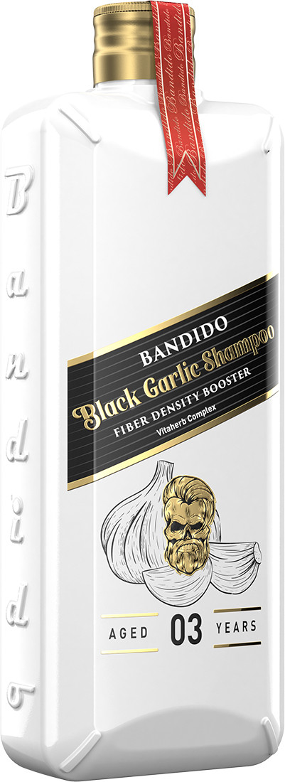 Шампунь для волосся з чорним часником Black Garlic Shampoo Bandido, 350 мл  Фото 2 