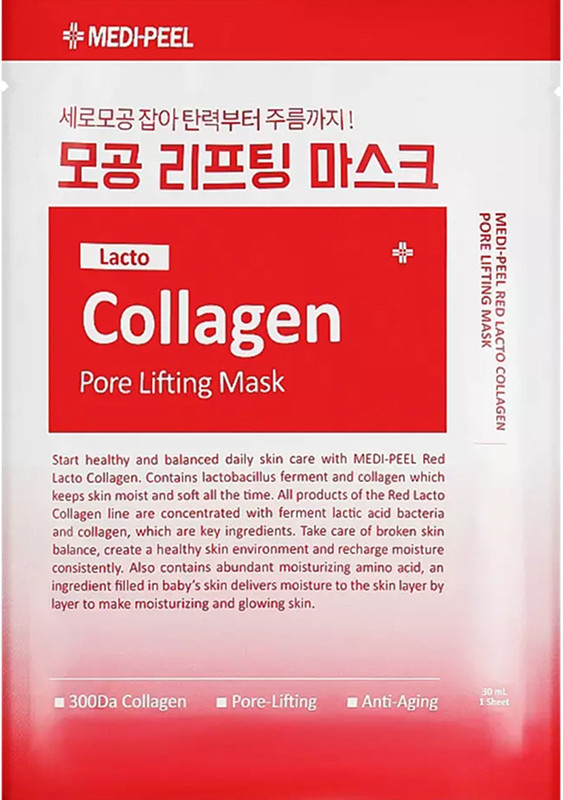 Маска тканинна з колагеном та лактобактеріями Medi Peel Red Lacto Collagen Pore Lifting Mask, 1 шт