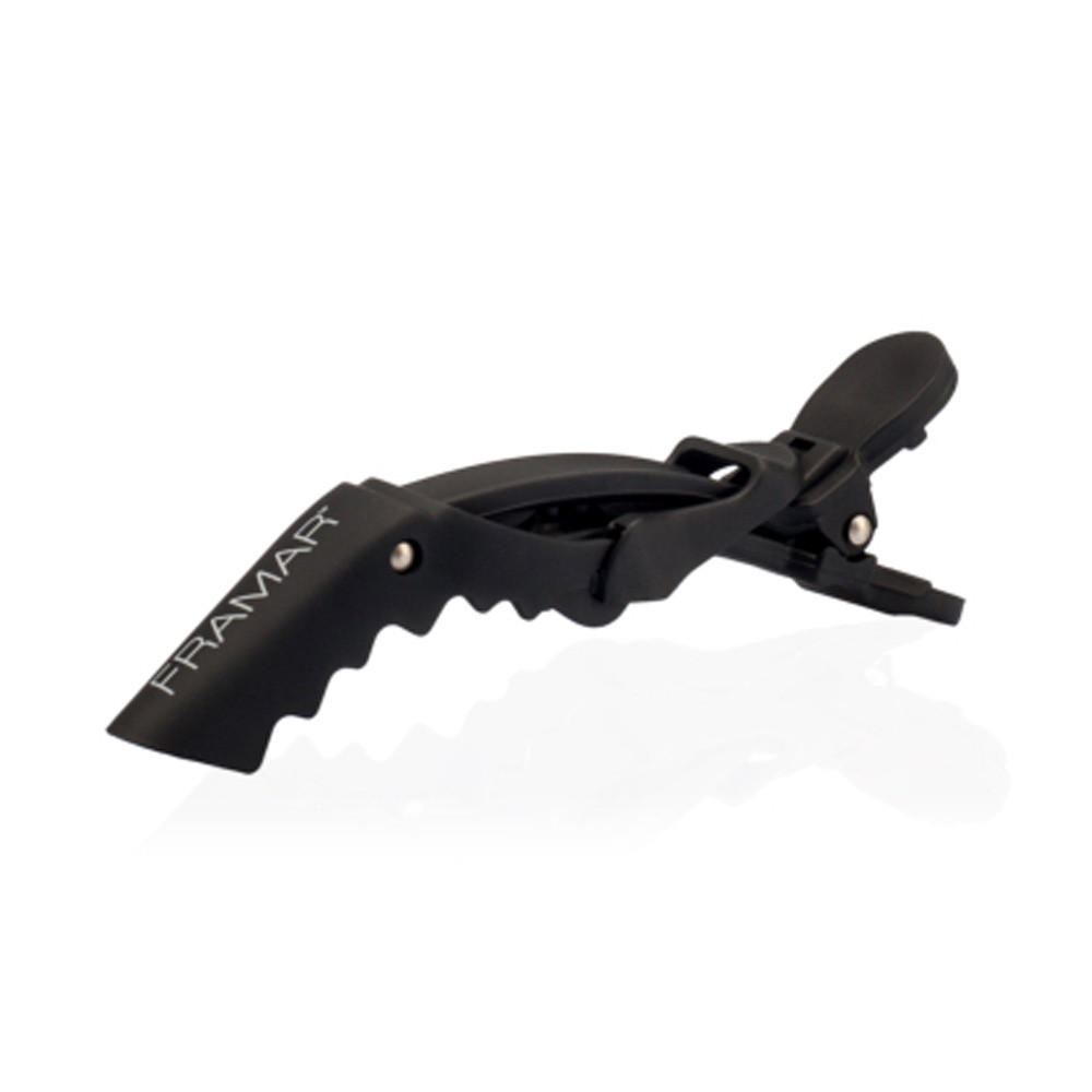 Затискач із прогумованим покриттям Rubberized Jaw Clip Framar, чорний на beauty-prof.com Затискач із прогумованим покриттям Rubberized Jaw Clip Framar, чорний