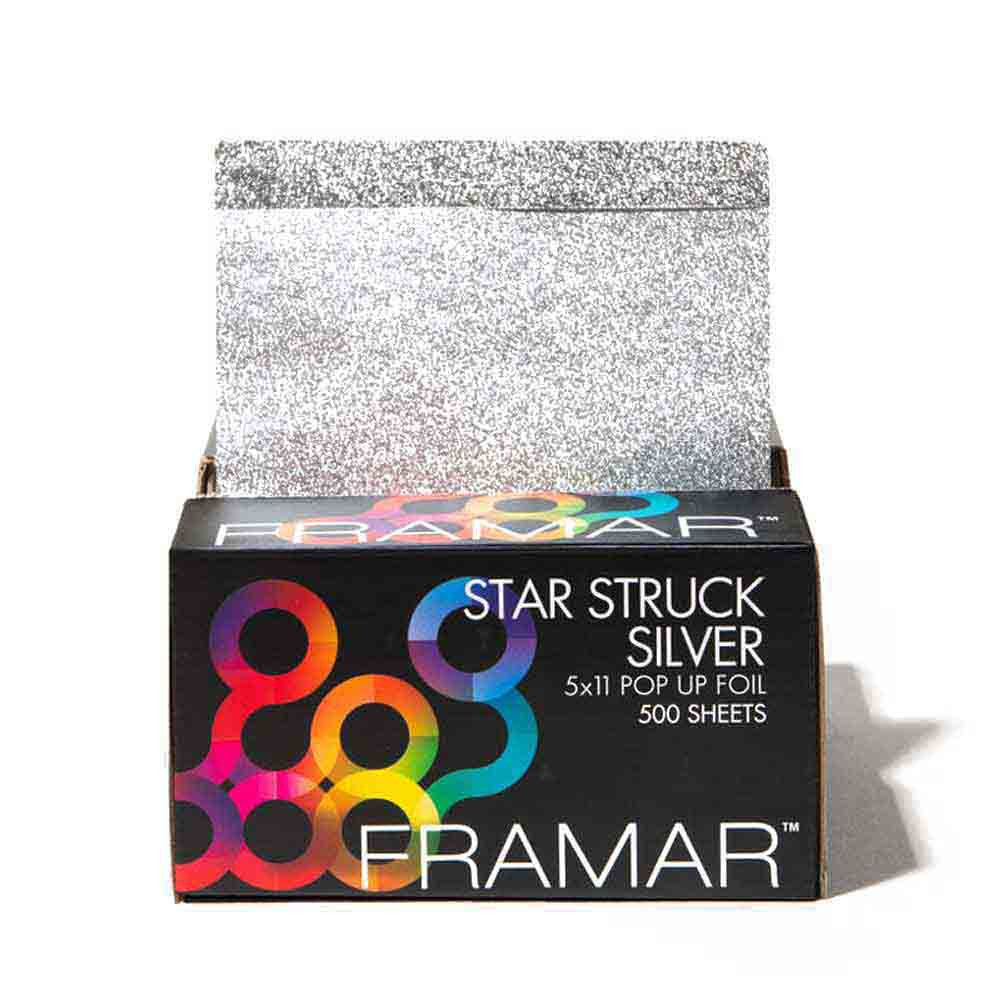 Витяжна фольга з тисненням Star Struck Silver Framar 500 листів 12,5 х 28 см на beauty-prof.com Фото 2 Витяжна фольга з тисненням Star Struck Silver Framar 500 листів 12,5 х 28 см Фото 2