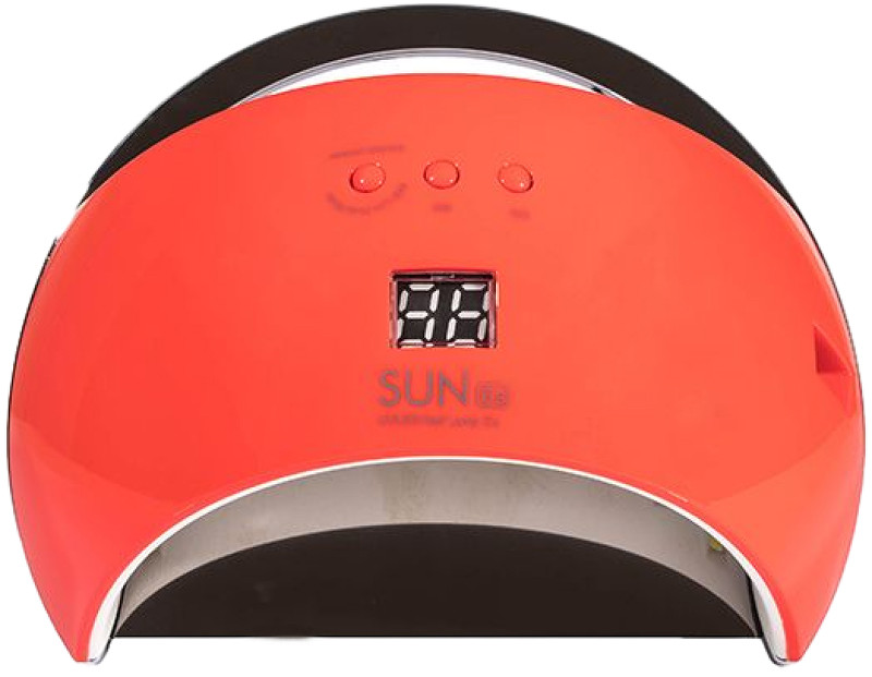 Лампа LED/UV SUN-6 гібридна (з дисплеєм) червона, 48 Вт 
