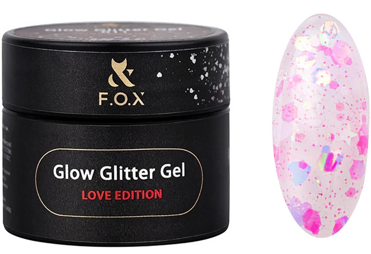Глітер для дизайну Glow Glitter Gel Love Edition №012 F.O.X, 5 мл