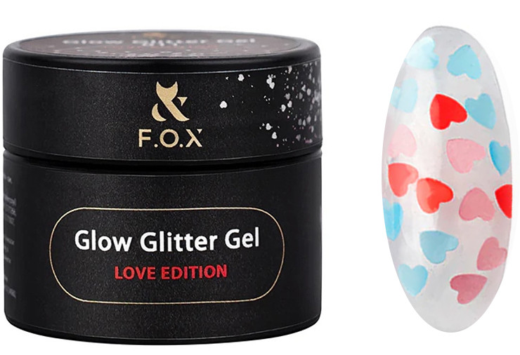 Глиттер для дизайна Glow Glitter Gel Love Edition №015 F.O.X, 5 мл