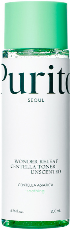 Тонер успокаивающий с центеллой без масел Purito Centella Unscented Toner, 200 мл