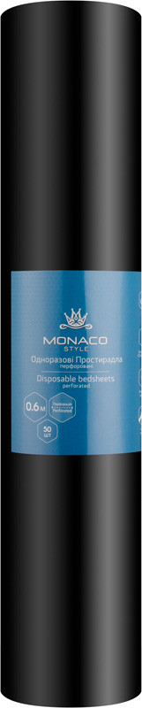 Простынь ПЕРФ черная 0,6х1,8м Monaco, 50 шт
