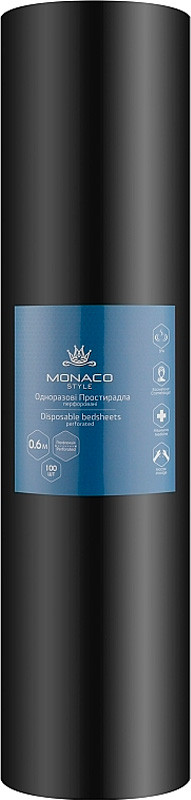 Простынь ПЕРФ черная 0,6х1,8м Monaco, 100 шт