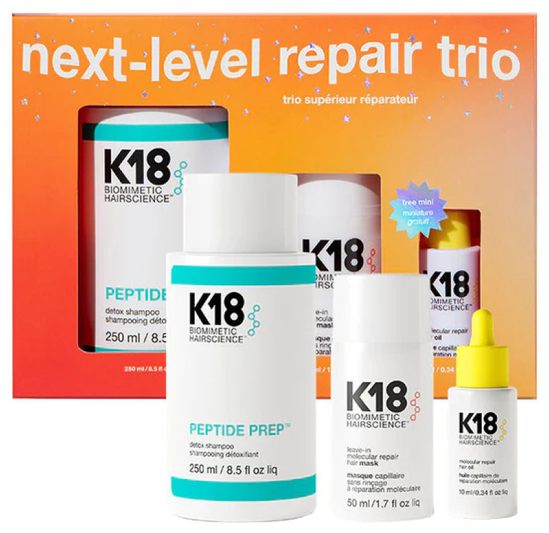 Набор подарочный "Трио для идеальных волос" Next Level Repair Trio K18, (250мл/50мл/10мл)  Фото 2 