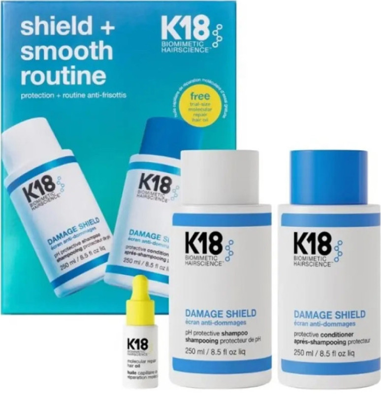 Набор основного ухода за волосами Damage Shield Routine Kit K18, (250мл/250мл/4мл) на beauty-prof.com Фото 2 Набор основного ухода за волосами Damage Shield Routine Kit K18, (250мл/250мл/4мл) Фото 2