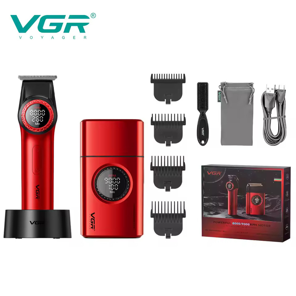Набір 2 в 1 тример + шейвер RED V-977&V-377 VGR  Фото 2 