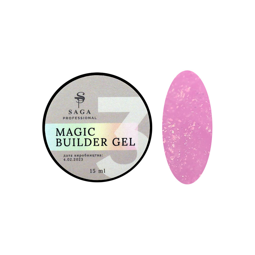 Строительный гель Builder Gel Magic №3 Saga, 15 мл