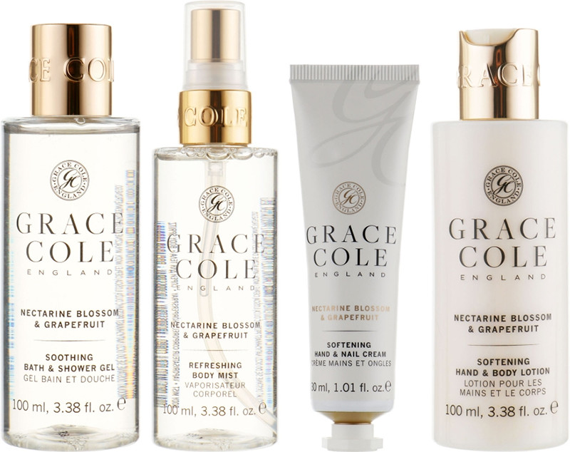 Набір дорожній Nectarine Blossom & Grapefruit Grace Cole, (30 мл/100 мл/100 мл/100 мл) Фото 2