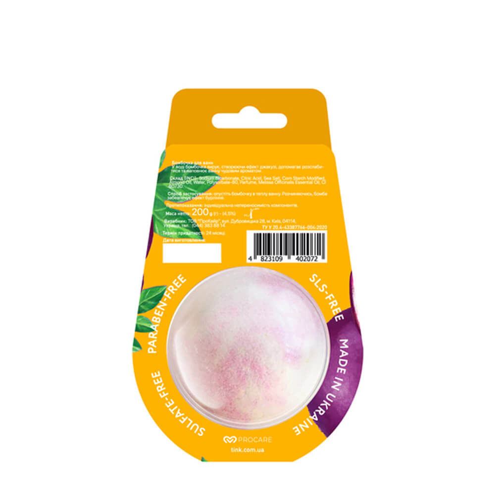 Бомбочка-гейзер для ванны Passion Fruit Tink 200 г* на beauty-prof.com Фото 2 Бомбочка-гейзер для ванны Passion Fruit Tink 200 г* Фото 2