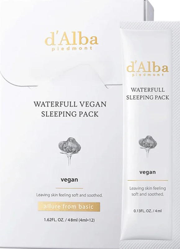 Маска ночная гелевая Waterfull Vegan Sleeping d'Alba, 12х4 мл