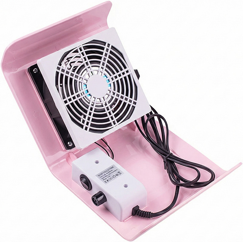 Витяжка для манікюру Simei 858-2A 40W рожева Фото 3