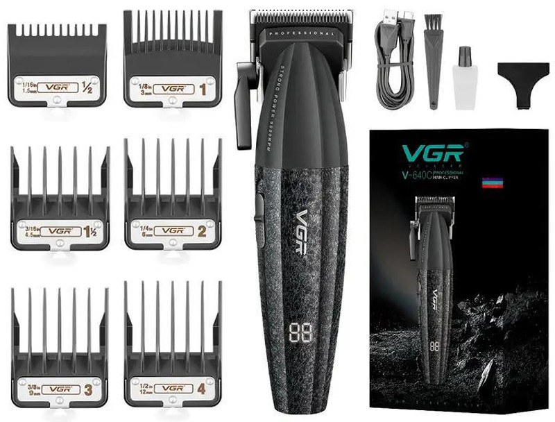 Машинка для стрижки акумуляторна (6 насадок) Clipper V-640C VGR 