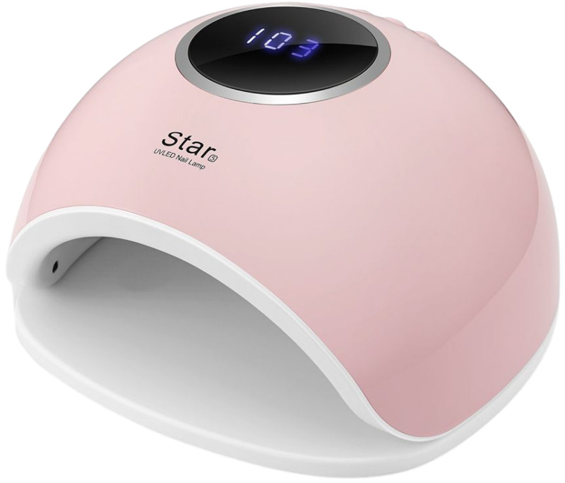 Лампа LED/UV STAR 5 гибридная (с дисплеем) розовая, 72 Вт