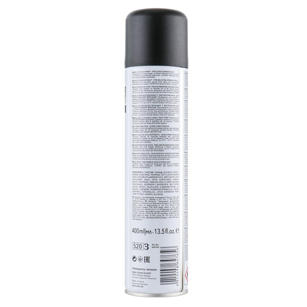Лак для волос Бриллиант 4 суперсильная фиксация Hairspray Brilliant 4 C:Ehko Style, 400 мл на beauty-prof.com Фото 2 Лак для волос Бриллиант 4 суперсильная фиксация Hairspray Brilliant 4 C:Ehko Style, 400 мл Фото 2