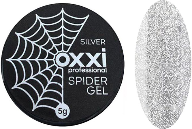 Гель-краска Spider gel silver Oxxi, серебро 5 гр
