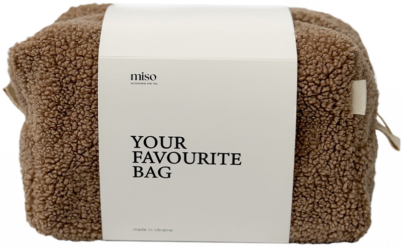 Косметичка світло коричневий квадрат MIDDLE TEDDY Miso