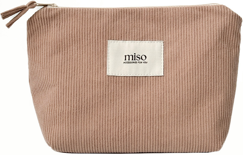 Косметичка трикутник вельвет коричневого кольору MAX Miso